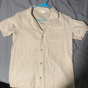 Kids Beige Short Sleeve Shirt